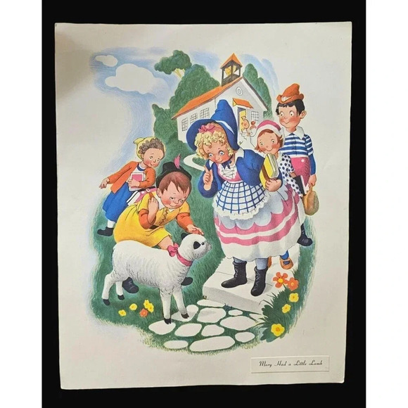 Vintage Mother Goose Nursery Rhyme Prints Set of 8 Loose Prints Only No Frames - Picture 8 of 11